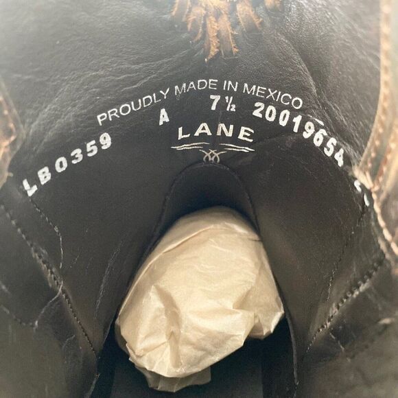 NEW Lane PLAIN JANE PJ Womens Cowboy Bootie Sz 7.5 Brown Western Cowgirl Boots - Picture 9 of 11